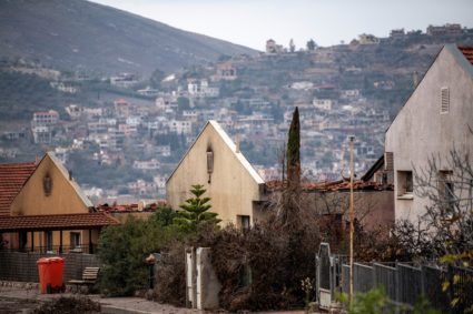 Houses that were damaged in Metula before the ceasefire between Israel and Iran-backed group Hezbollah to effect