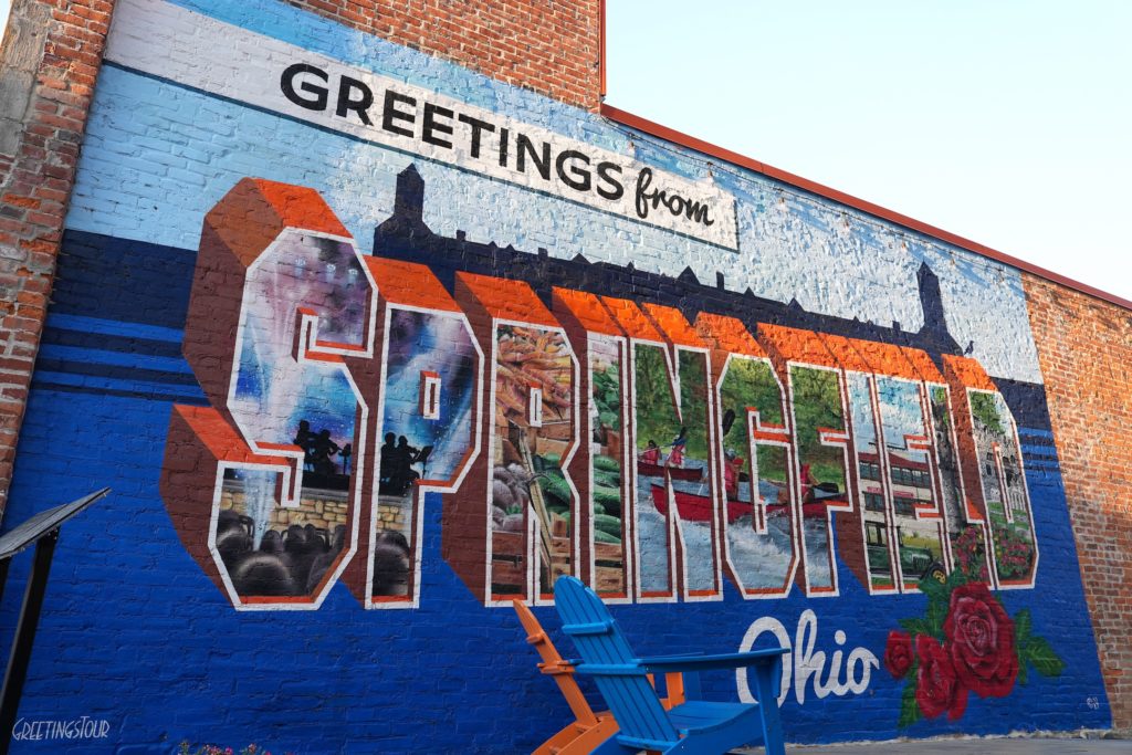 A mural adorns a wall in the city of Springfield, Ohio