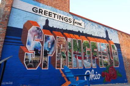 A mural adorns a wall in the city of Springfield, Ohio