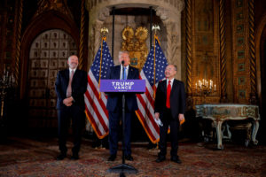 U.S. President-elect Donald Trump delivers remarks at Mar-a-Lago in Palm Beach