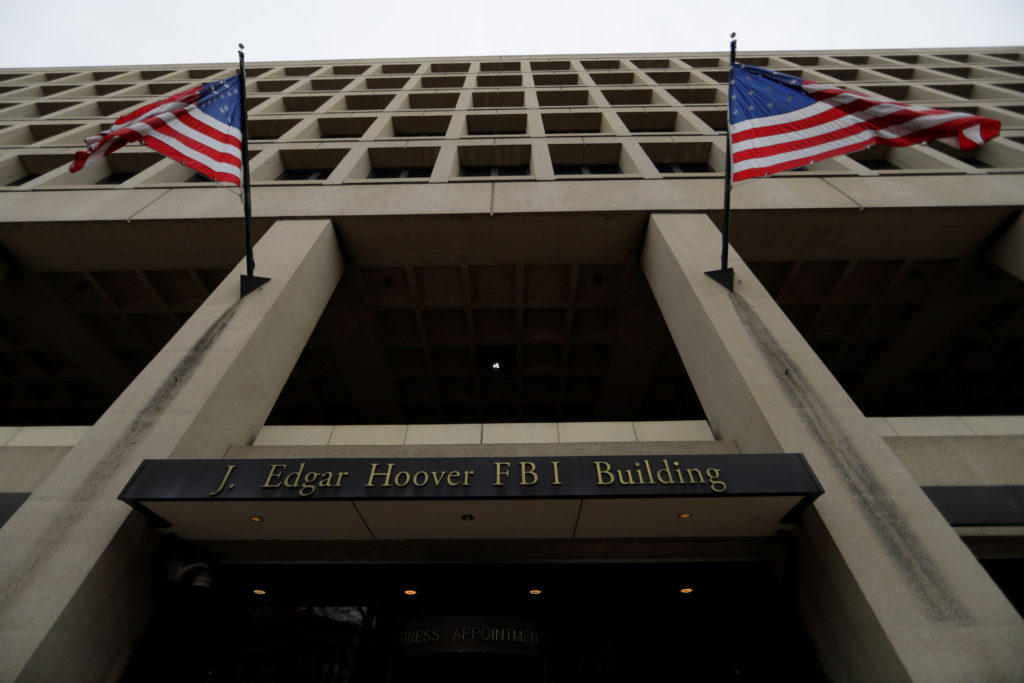 The FBI building is seen in Washington