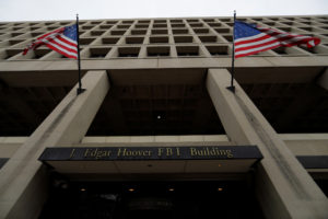 The FBI building is seen in Washington