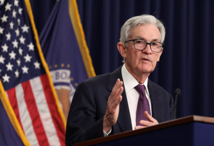 Fed chair Powell speaks at a press conference in Washington
