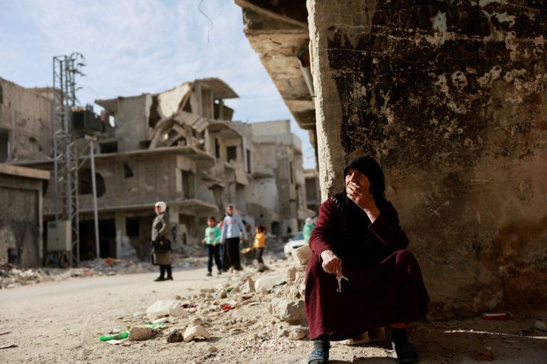 Scenes from al-Yarmouk Palestinian refugee camp, in Damascus