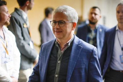 U.S. House Republican arrive for a candidates forum for their next House Speaker nominee on Capitol Hill in Washington