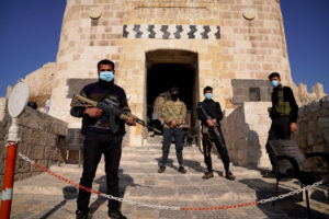 Rebel fighters in Aleppo