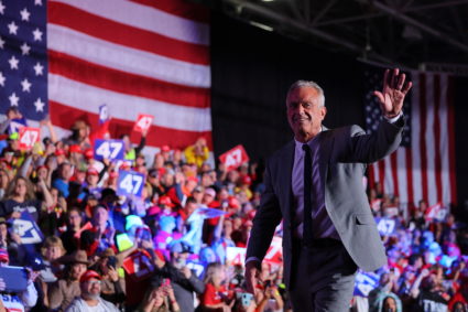 Republican presidential nominee former U.S. President Donald Trump campaigns in Michigan