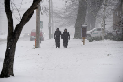 Winter Storm Brings Heavy Snow To Great Lakes Region