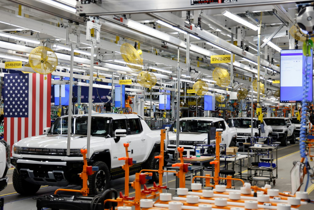 U.S. President Joe Biden tours the General Motors 'Factory ZERO' electric vehicle assembly plant in Detroit