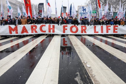 Anti-abortion activists take part in the "March for Life", in Washington
