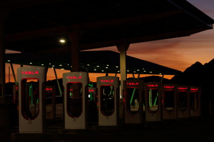 Electric vehicle charging station in California