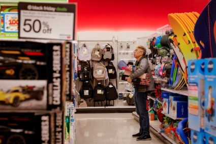 People shop on Black Friday at a Target store in Brooklyn, New York