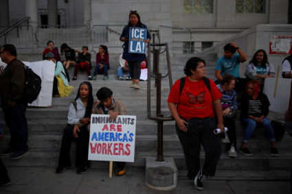 Demonstration against deportations, in Los Angeles