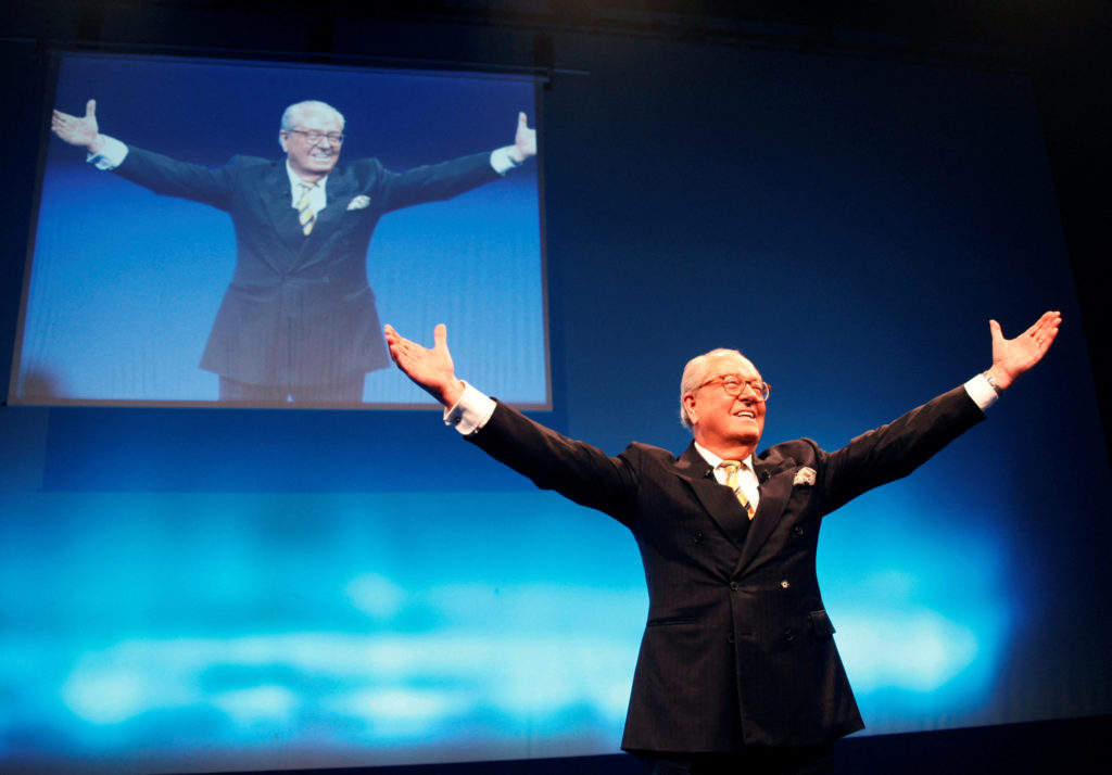 FILE PHOTO: France National Front presidential candidate Jean-Marie Le Pen addresses a political rally in Lille