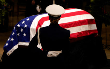 Former U.S. President Jimmy Carter lies in state at the U.S. Capitol building in Washington