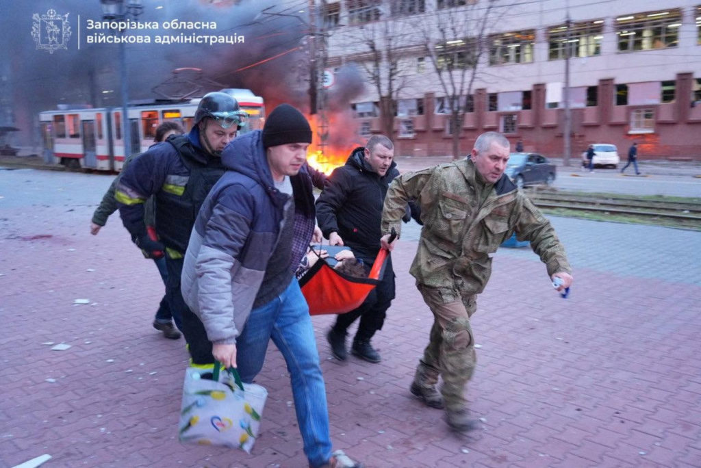 Aftermath of Russian air amd missile strikes in Zaporizhzhia