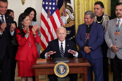 U.S. President Biden attends an event held to establish national monuments in California, at the White House