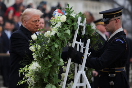 U.S. President-elect Donald Trump attends a wreath laying ceremony at Arlington National Cemetery