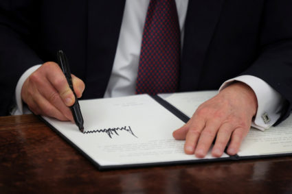 U.S. President Donald Trump at the Oval Office in Washington
