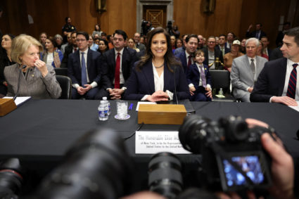 U.S. Rep. Stefanik (R-NY) testifies before a Senate Foreign Relations Committee confirmation hearing, in Washington