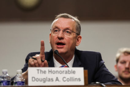 Former Representative Doug Collins (R-GA), U.S. President Donald Trump’s nominee for Secretary of Veterans Affairs, testif...