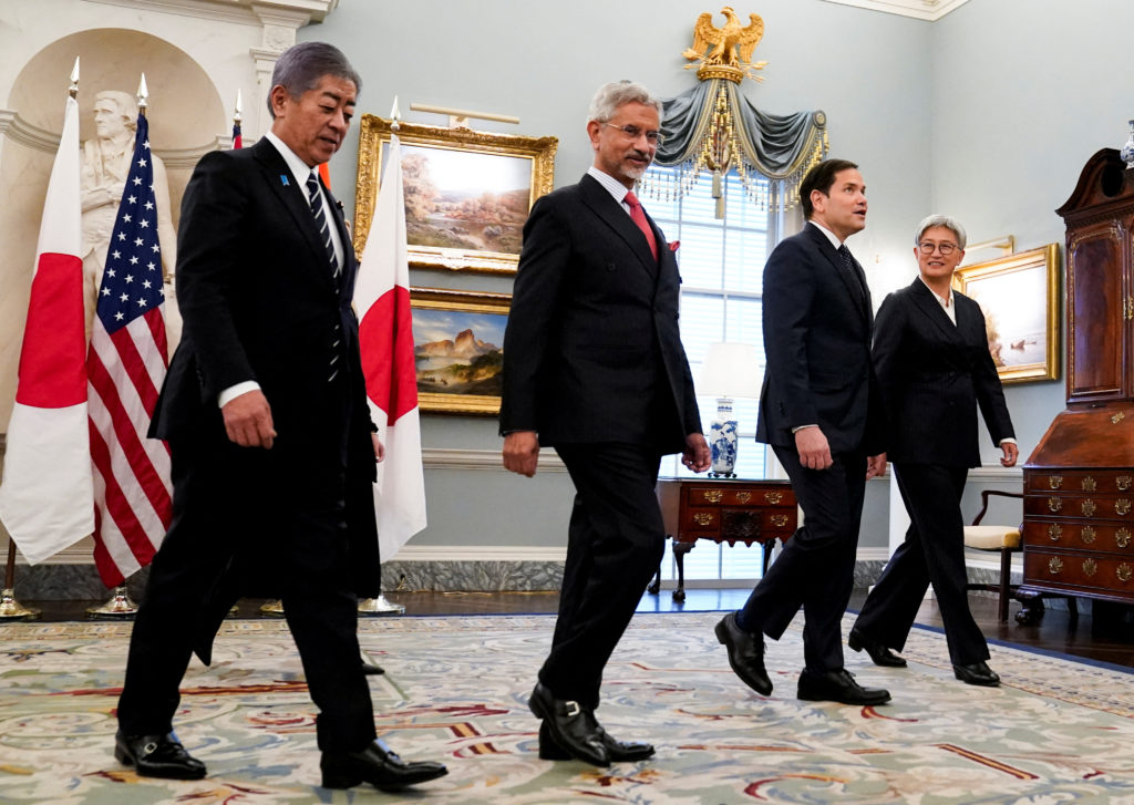 U.S. Secretary of State Rubio meets with Indian External Affairs Minister Jaishankar, Australian Foreign Minister Wong and...