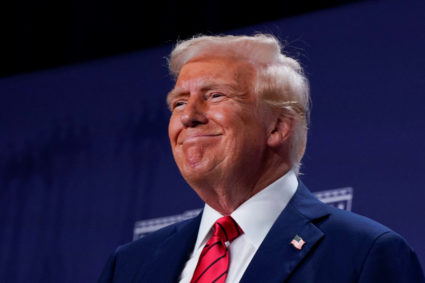 U.S. President Donald Trump attends a House Republican members conference meeting in Miami