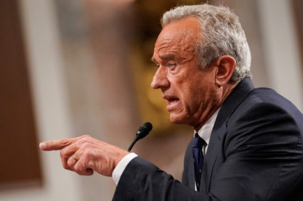 Robert F. Kennedy Jr., testifies before a Senate Finance Committee confirmation hearing, in Washington