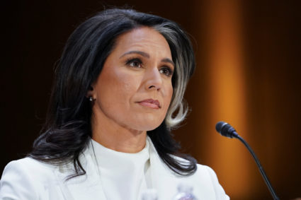 Tulsi Gabbard, testifies before a Senate Intelligence Committee confirmation hearing, in Washington