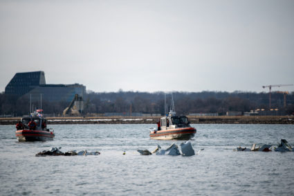 American Eagle flight 5342 crashes into the Potomac River near Ronald Reagan Washington National Airport