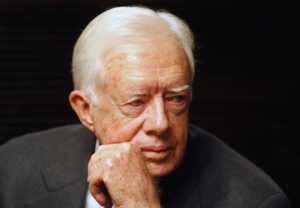 FILE PHOTO: Former U.S. President Jimmy Carter meets Aviva and Noam Shalit, parents of abducted Israeli soldier Gilad Shal...