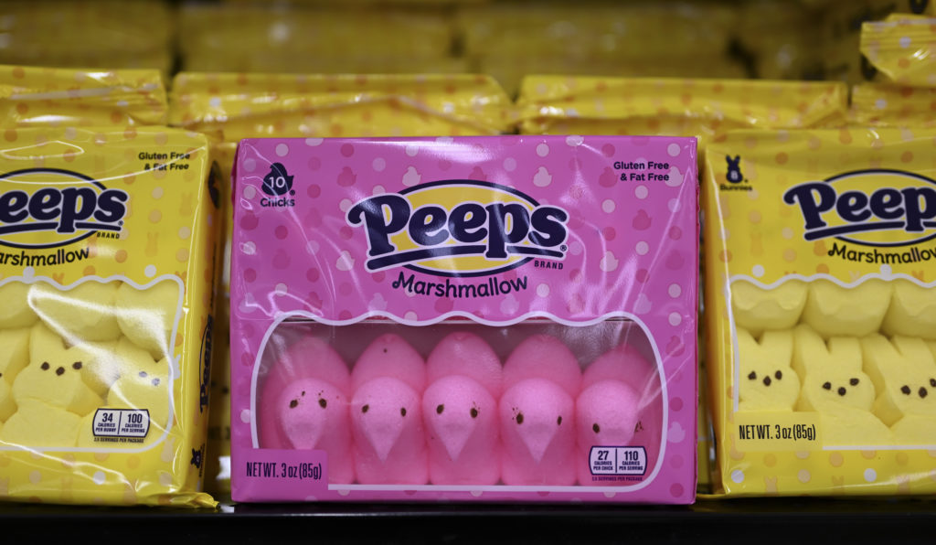 Some colored Peeps contain controversial red dye No. 3
