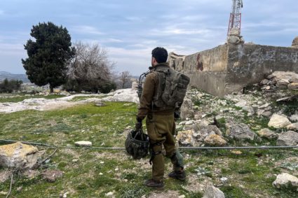 Israeli soldiers near Israel's border with Lebanon in northern Israel