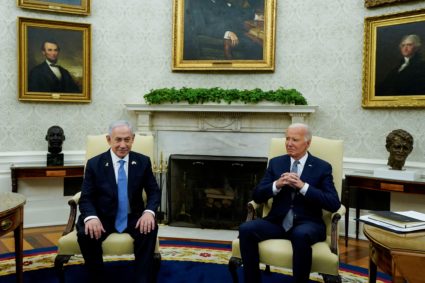 FILE PHOTO: U.S. President Biden meets with Israeli PM Netanyahu at the White House in Washington