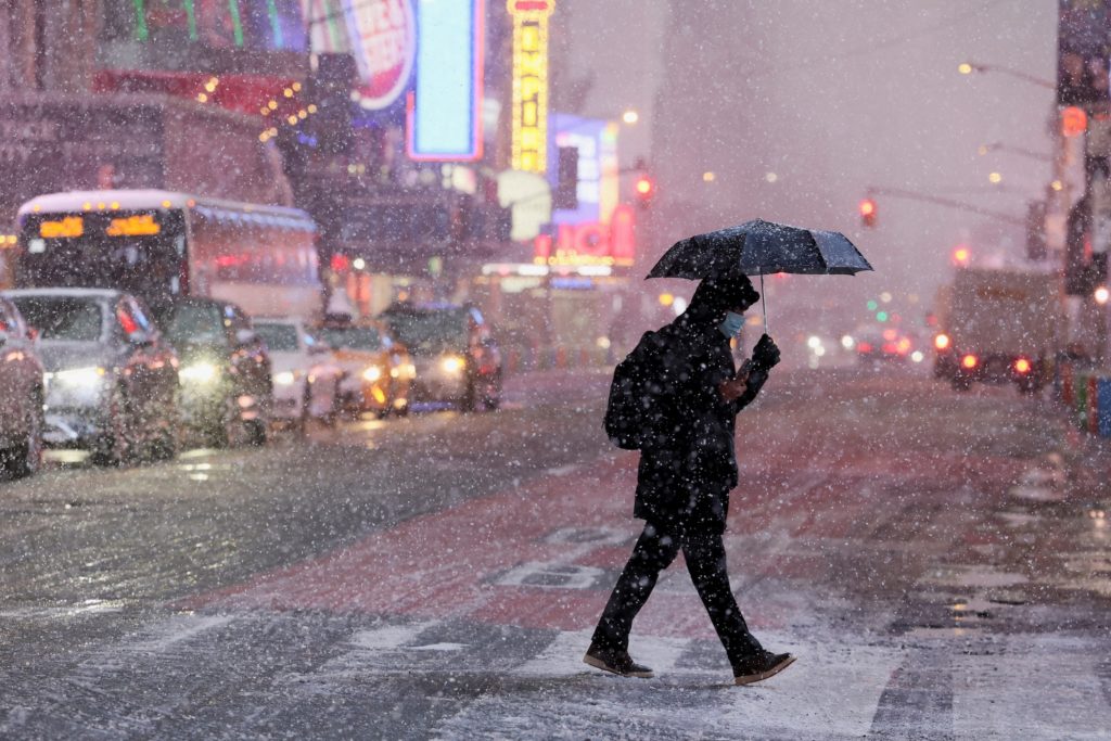Nor'easter winter storm in New York City