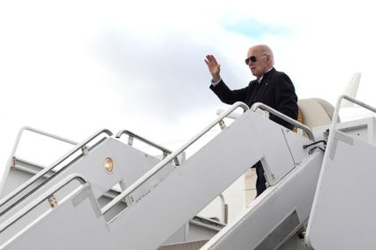 U.S. President Joe Biden disembarks Air Force One, in Philadelphia