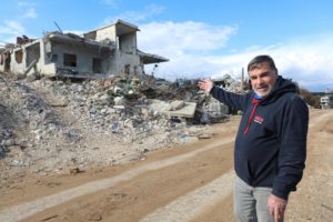 Residents who were previously displaced because of the hostilities between Hezbollah and Israel return to the Lebanese vil...