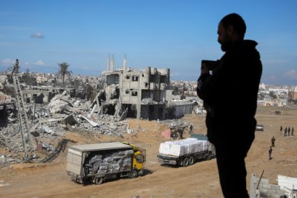 Aid trucks arrive in Rafah, southern Gaza Strip