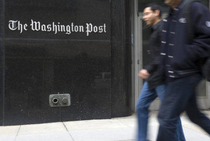 A general view of the exterior of the Washington Post Company headquarters in Washington