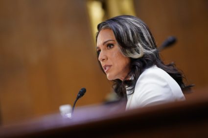 Tulsi Gabbard, testifies before a Senate Intelligence Committee confirmation hearing, in Washington