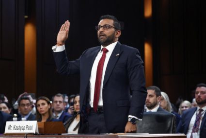 Kash Patel, before a Senate Judiciary Committee confirmation hearing, in Washington