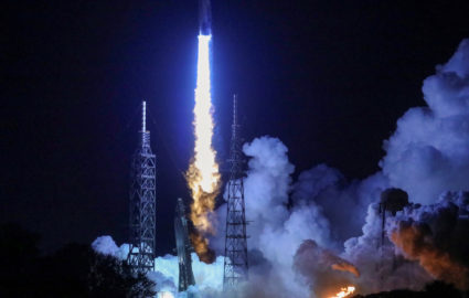 A Blue Origin New Glenn rocket lifts off on its inaugural launch at the Cape Canaveral Space Force Station