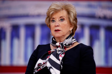 Administrator of the Small Business Administration Linda McMahon speaks at the Conservative Political Action Conference (C...