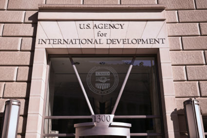 A view of the USAID building in Washington