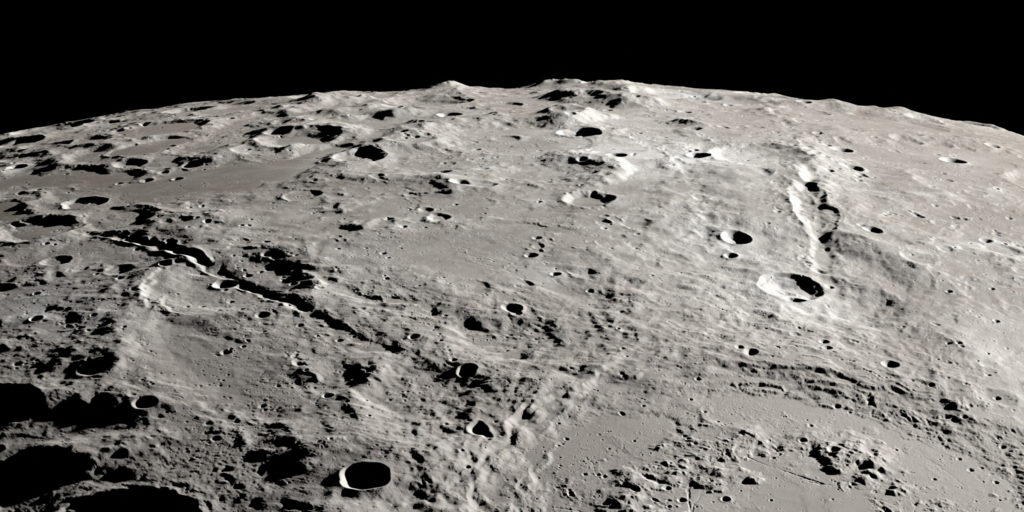 Two grand canyons on the moon radiating from the Schroedinger impact basin