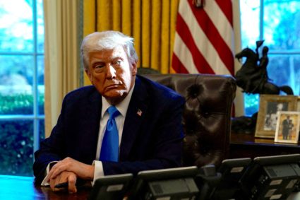 U.S. President Donald Trump at the Oval Office in the White House