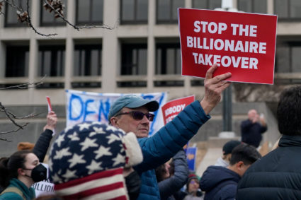 Demonstrators rally against U.S. President Trump, in Washington