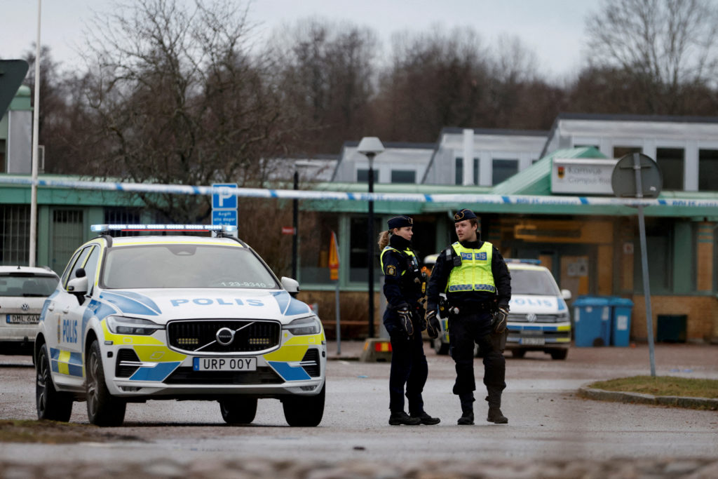 Aftermath of a shooting attack at a school in Orebro