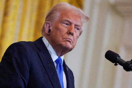 U.S. President Donald Trump meets with Japan's Prime Minister Shigeru Ishiba at the White House