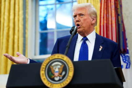 U.S. Attorney General Pam Bondi swears in Director of National Intelligence Tulsi Gabbard in Washington